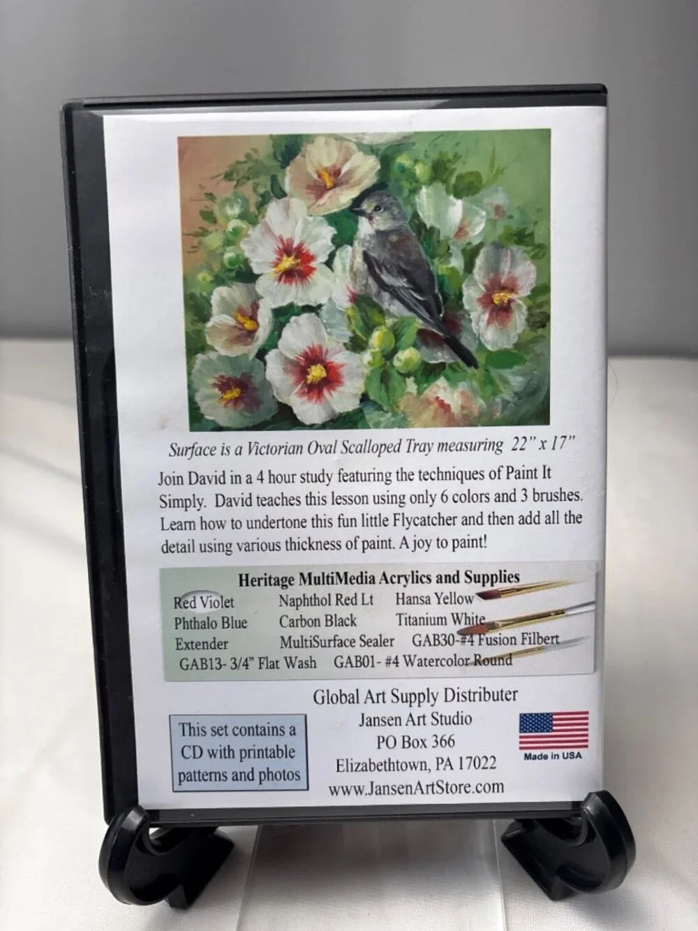 Pied Flycatcher & Roses of Sharon Painting DVD Set David Jansen 2 Discs 4 Hrs Pa